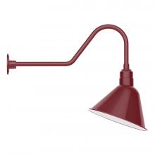 Montclair Light Works GNC104-55-B01-L13 - 14" Angle shade LED Gooseneck Wall Mount, decorative canopy cover, Barn Red