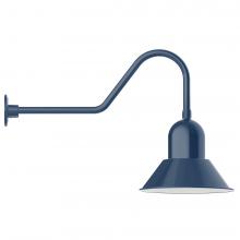 Montclair Light Works GNC124-50-B01-L13 - 14" Prima shade, LED Gooseneck Wall Mount, decorative canopy cover, Navy