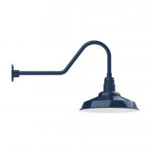 Montclair Light Works GNC184-50-W16-L13 - 16" Warehouse shade, LED Gooseneck Wall Mount with wire grill, Navy