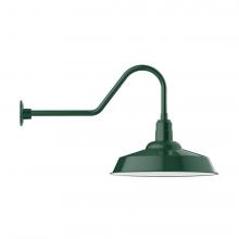 Montclair Light Works GNC186-42-L14 - 20" Warehouse shade, LED Gooseneck Wall Mount, Forest Green