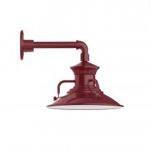 Montclair Light Works GNN142-55-L12 - 12" Homestead shade, LED Straight Arm Wall Mount, Barn Red