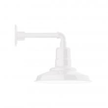 Montclair Light Works GNN182-44-L12 - 12" Warehouse shade, LED Straight Arm Wall Mount, White