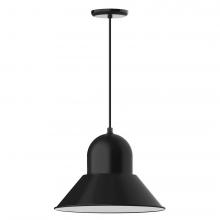 Montclair Light Works PEB125-41-C26-L13 - 16" Prima shade, LED Pendant with ivory fabric cord and canopy, Black