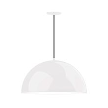 Montclair Light Works PEB229-44-44-L14 - 24" XL Choices Shallow Dome Shade, medium base, black cord with canopy, White