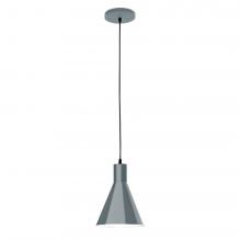 Montclair Light Works PEB416-40-C12-L10 - 8" J-Series shade, gray solid fabric cord with canopy, Slate Gray