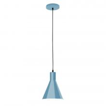 Montclair Light Works PEB416-54-C02-L10 - 8" J-Series shade, black solid fabric cord with canopy, Light Blue