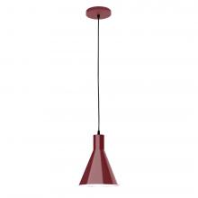 Montclair Light Works PEB416-55-C27-L10 - 8" J-Series shade, neutral argyle fabric cord with canopy, Barn Red