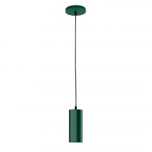 Montclair Light Works PEB418-42-C24-L10 - 3.5" J-Series shade, cool tweed fabric cord with canopy, Forest Green