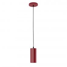 Montclair Light Works PEB418-55-C24-L10 - 3.5" J-Series shade, cool tweed fabric cord with canopy, Barn Red