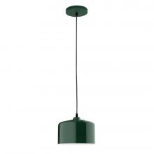 Montclair Light Works PEB419-42-C20-L10 - 8.5" J-Series shade, white solid fabric cord with canopy, Forest Green