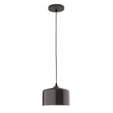 Montclair Light Works PEB419-51-C02-L10 - 8.5" J-Series shade, black solid fabric cord with canopy, Architectural Bronze