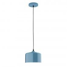 Montclair Light Works PEB419-54-C02-L10 - 8.5" J-Series shade, black solid fabric cord with canopy, Light Blue