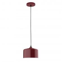 Montclair Light Works PEB419-55-C12-L10 - 8.5" J-Series shade, gray solid fabric cord with canopy, Barn Red