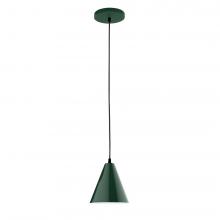 Montclair Light Works PEB420-42-C16-L10 - 8" J-Series shade, navy mini tweed fabric cord with canopy, Forest Green