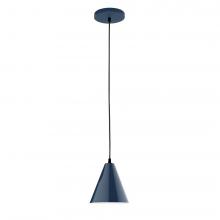 Montclair Light Works PEB420-50-C27-L10 - 8" J-Series shade, neutral argyle fabric cord with canopy, Navy