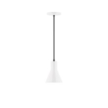 Montclair Light Works PEB436-44-C21-L10 - 6" Axis Flared Cone LED Pendant, white cord with canopy, White