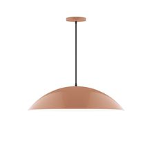 Montclair Light Works PEB439-19-C12-L14 - 24" Axis Half Dome LED Pendant, gray fabric cord with canopy, Terracotta