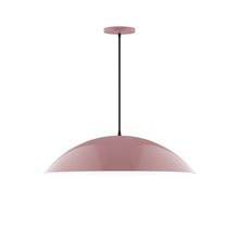 Montclair Light Works PEB439-20-C12-L14 - 24" Axis Half Dome LED Pendant, gray fabric cord with canopy, Mauve