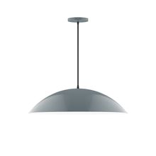 Montclair Light Works PEB439-40-C22-L14 - 24" Axis Half Dome LED Pendant, white and gray dot fabric cord with canopy, Slate Gray