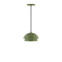 Montclair Light Works PEBX445-22-C21-L10 - 10" Nest LED Pendant, white cord with canopy, Fern Green