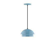 Montclair Light Works PEBX445-54-C21-L10 - 10" Nest LED Pendant, white cord with canopy, Light Blue