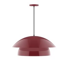 Montclair Light Works PEBX447-55-C21-L13 - 24" Nest LED Pendant, white cord with canopy, Barn Red