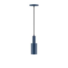 Montclair Light Works PEBX450-50-C12-L10 - 3.5" Stack Mini Cylinder LED Pendant, gray fabric cord with canopy, Navy