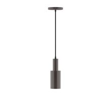 Montclair Light Works PEBX450-51-C21-L10 - 3.5" Stack Mini Cylinder LED Pendant, white cord with canopy, Architectural Bronze