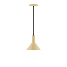 Montclair Light Works PEBX451-17-C21-L10 - 8" Stack Mini Cone LED Pendant, white cord with canopy, Ivory