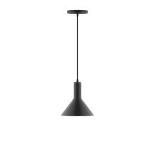 Montclair Light Works PEBX451-41-C21-L10 - 8" Stack Mini Cone LED Pendant, white cord with canopy, Black