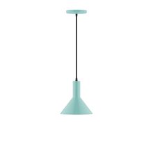 Montclair Light Works PEBX451-48-C21-L10 - 8" Stack Mini Cone LED Pendant, white cord with canopy, Sea Green