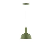 Montclair Light Works PEBX456-22-C21-L10 - 8" Stack Mini Dome LED Pendant, white cord with canopy, Fern Green