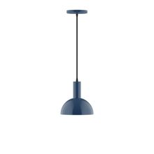 Montclair Light Works PEBX456-50-C21-L10 - 8" Stack Mini Dome LED Pendant, white cord with canopy, Navy