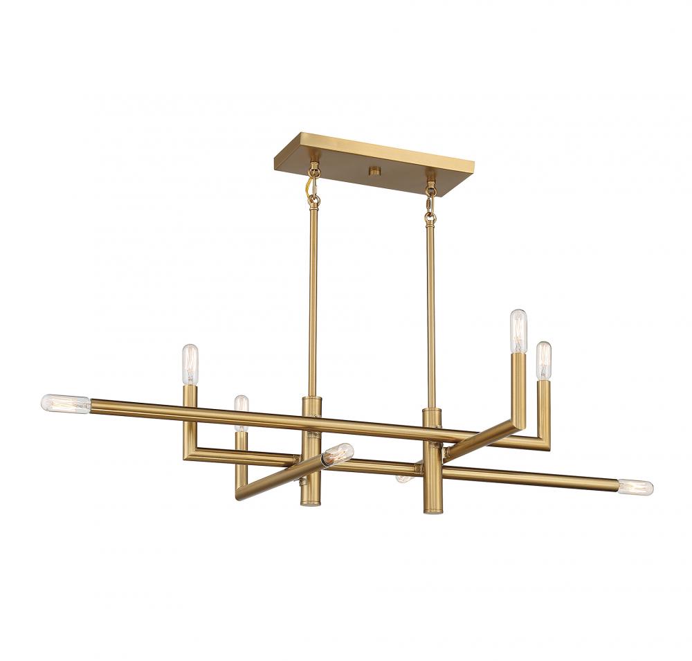 Cristofer 8-Light Linear Chandelier in Warm Brass