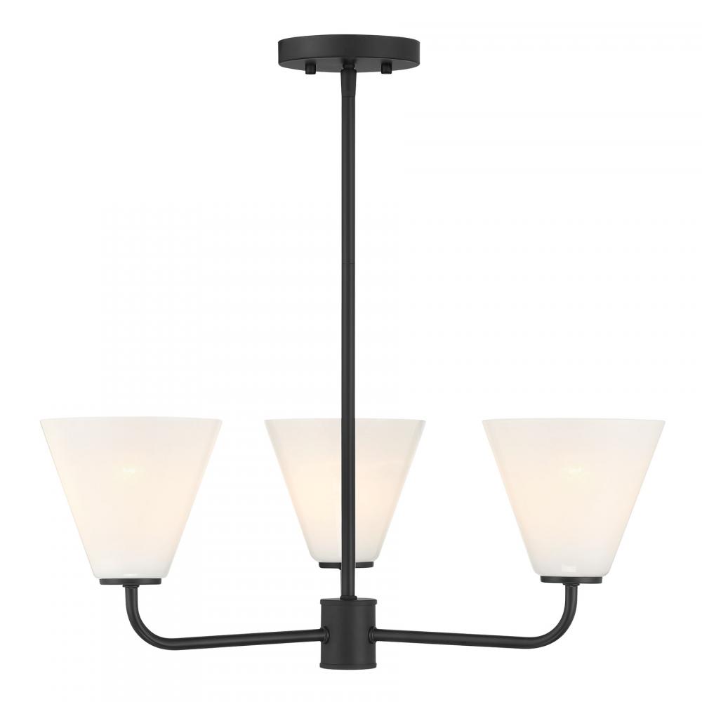 Blair 3-Light Chandelier in Matte Black