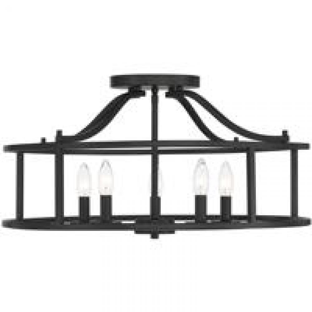 Stockton 5-Light Ceiling Light in Matte Black