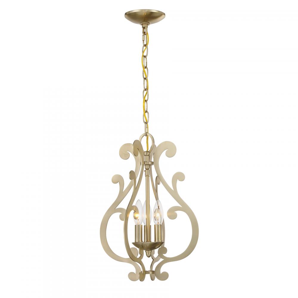 Lombard 3-Light Pendant in Noble Brass