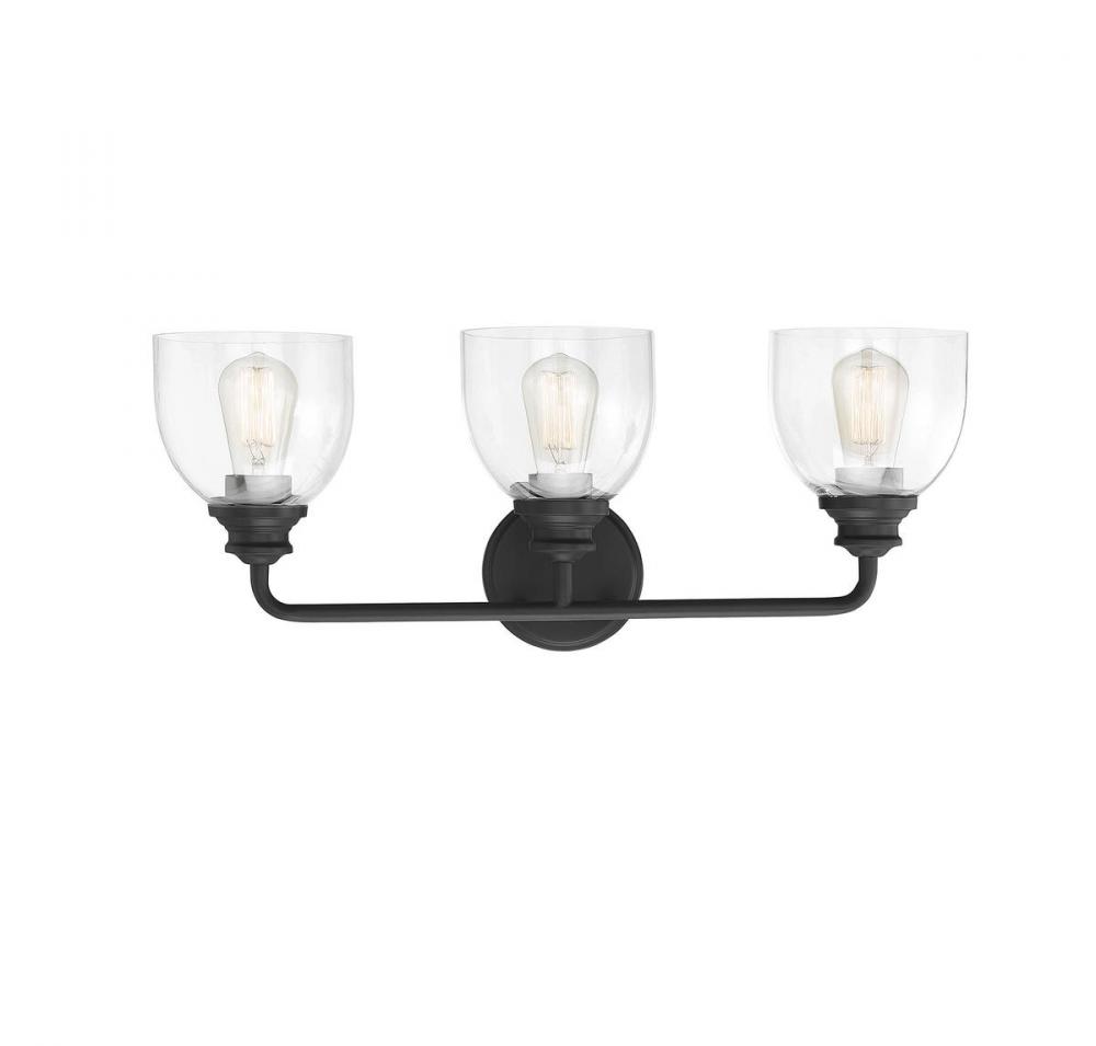 Vale 3-Light Bathroom Vanity Light in Black