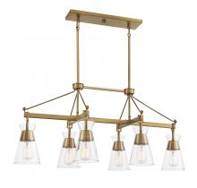  1-1833-6-322 - Lakewood 6-Light Linear Chandelier in Warm Brass