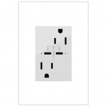 Legrand ARTRUSB15PD30W4 - adorne® 15A Tamper-Resistant Ultra-Fast Plus Power Delivery USB Type-C/C Outlet, Plus-Size, White