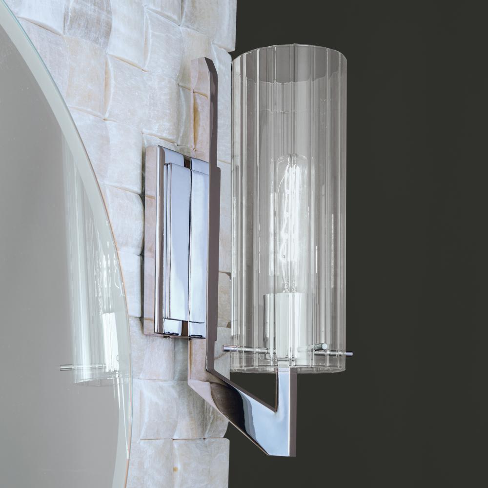 Faceted Sconce Vanity Light - Chrome