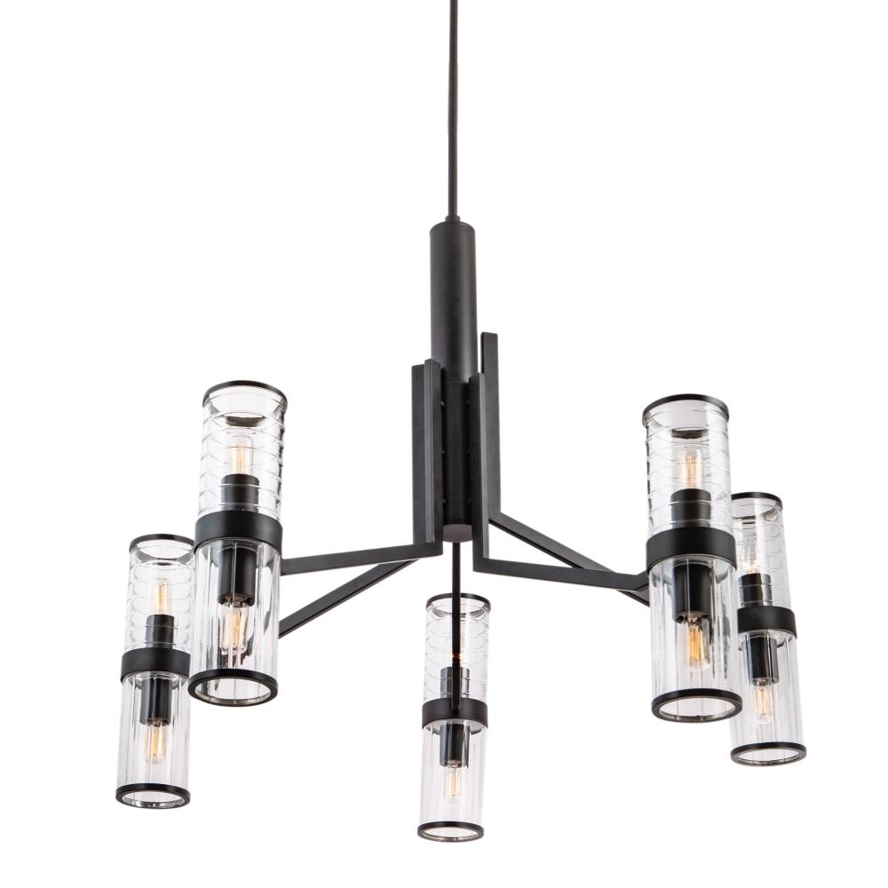 Stripe Chandelier - Matte Black