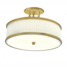 Norwell 5666-SB-WG - Prism Semi-Flush Mount Light - Satin Brass