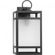 Progress P560343-31M - Parrish Collection One-Light Matte Black Clear and Etched Glass Modern Craftsman Outdoor Large Wall