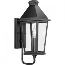 Progress P560344-031 - Richmond Hill Collection One-Light Textured Black Clear Glass Modern Farmhouse Outdoor Small Wall La