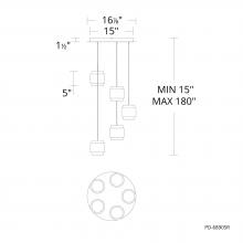 WAC US PD-68905R-BK - Banded Chandelier Light