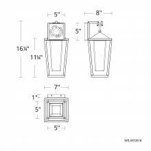 WAC US WS-W33516-40-BK - Manchester Outdoor Wall Sconce