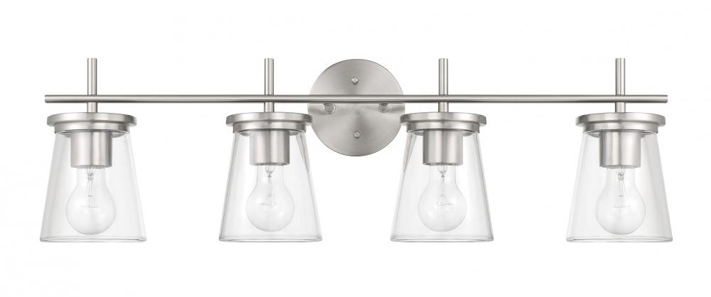 Connell 4 Light Vanity in Brushed Polished Nickel