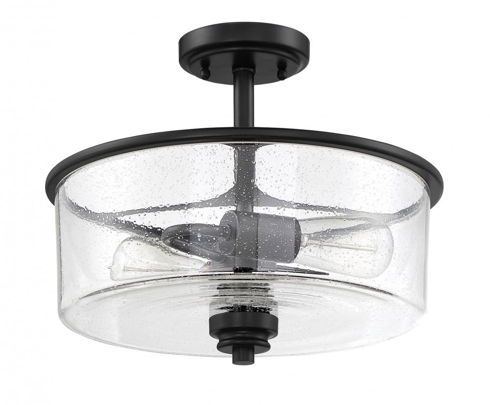 Bolden 2 Light Convertible Semi Flush in Flat Black