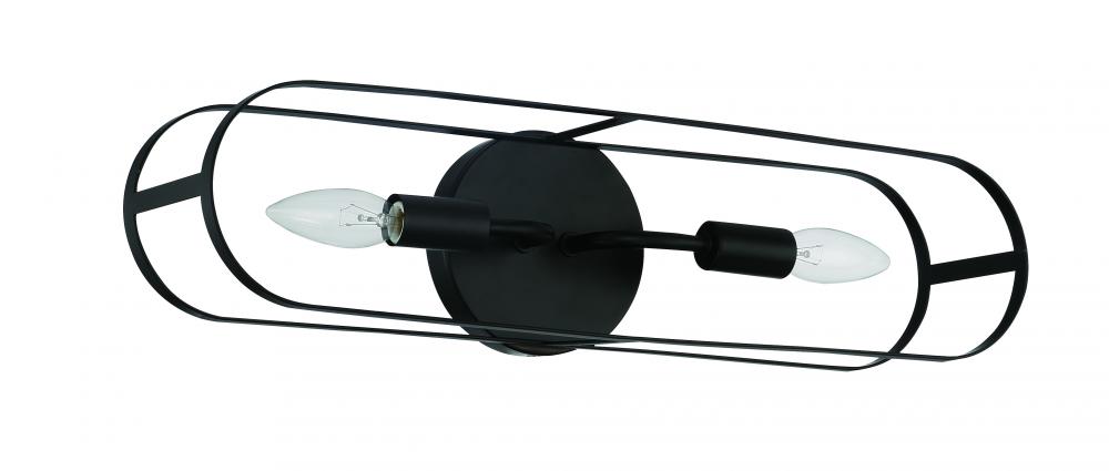 Mindful 2 Light Linear Sconce in Flat Black